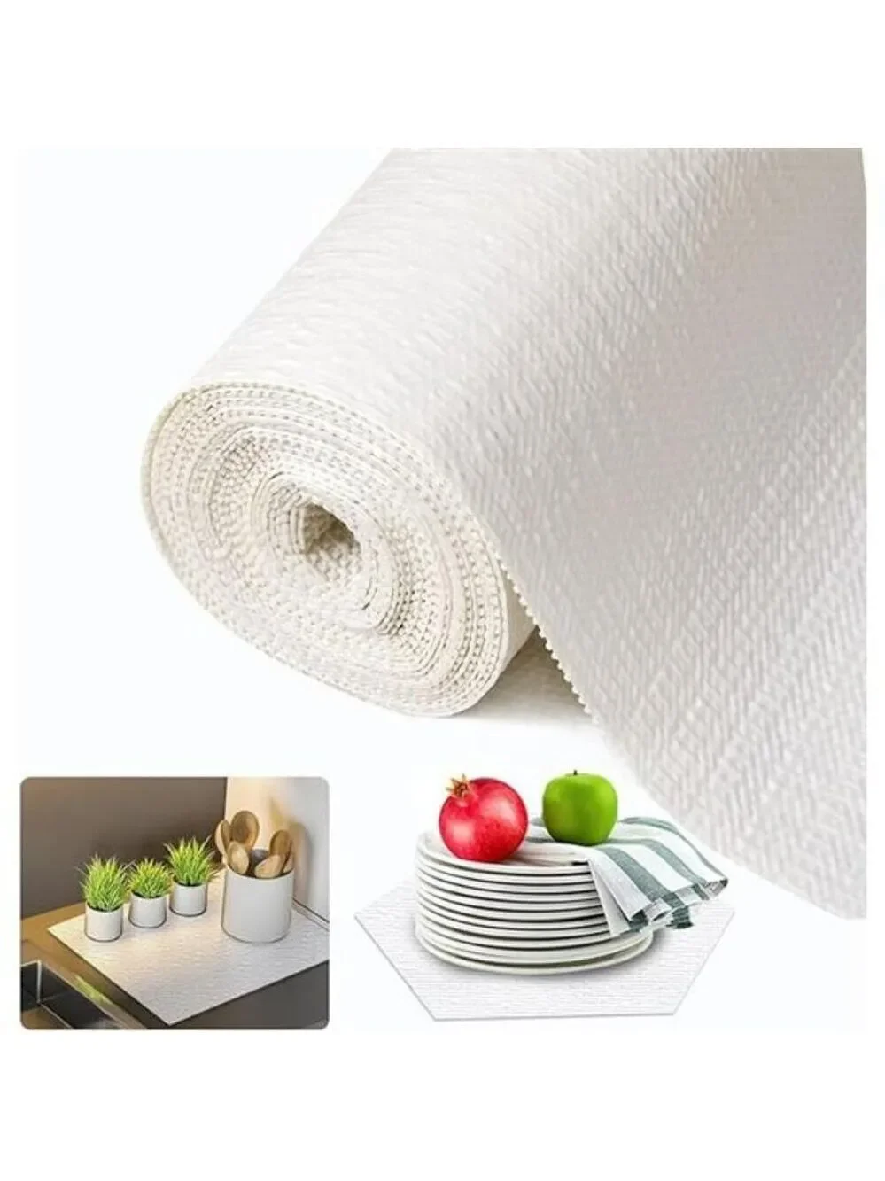White Non Slip Shelf Liner Drawer Cabinet Liner Waterproof Kitchen Storage Mat